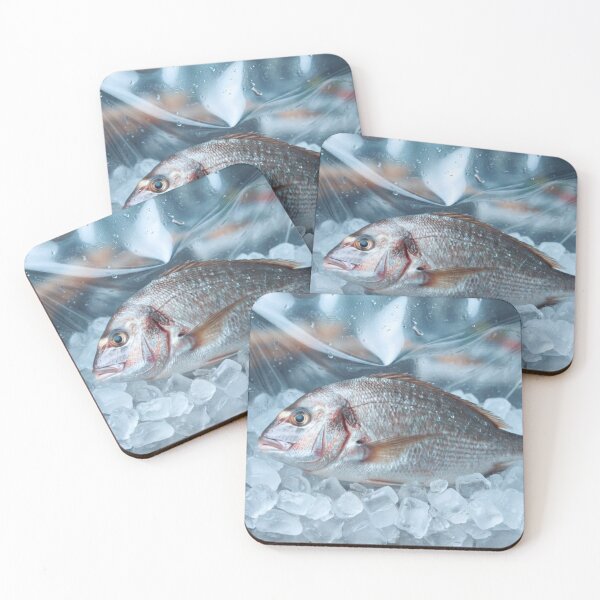 Item preview, Fresh Fish On Ice 3D Optical Illusion Glass Graphic designed and sold by Sulco Design.