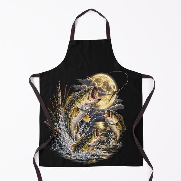 Item preview, Bass Fish Howling To The Moon Vintage Angler Fisherman designed and sold by drawwiika+44.