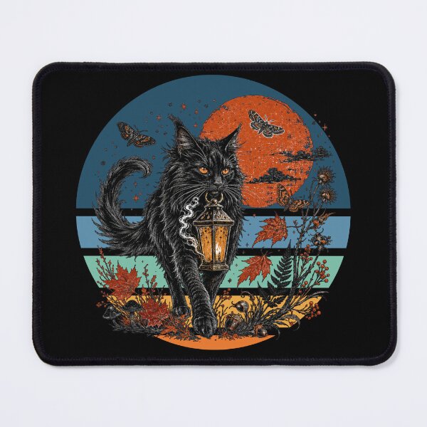 Item preview, Gothic Black Cat with Lantern - Autumn Design designed and sold by Szpaku desart .