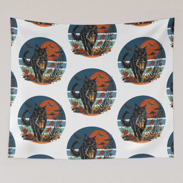 Item preview, Gothic Black Cat with Lantern - Autumn Design designed and sold by Szpaku desart .
