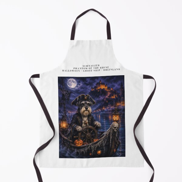 Item preview, Schnauzer sailing the Rhine River in a ghost boat at night designed and sold by Nomad-Paws.