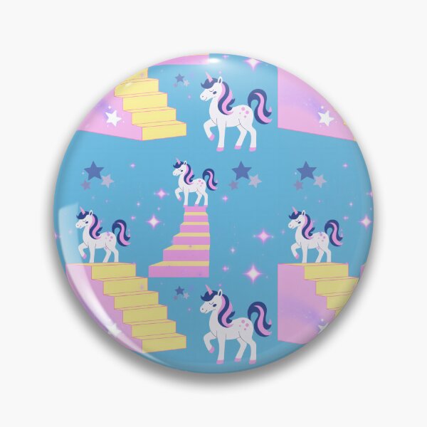 Item preview, Magical Kawaii Unicorns And Dreamy Stairs Pattern designed and sold by Azurart2.