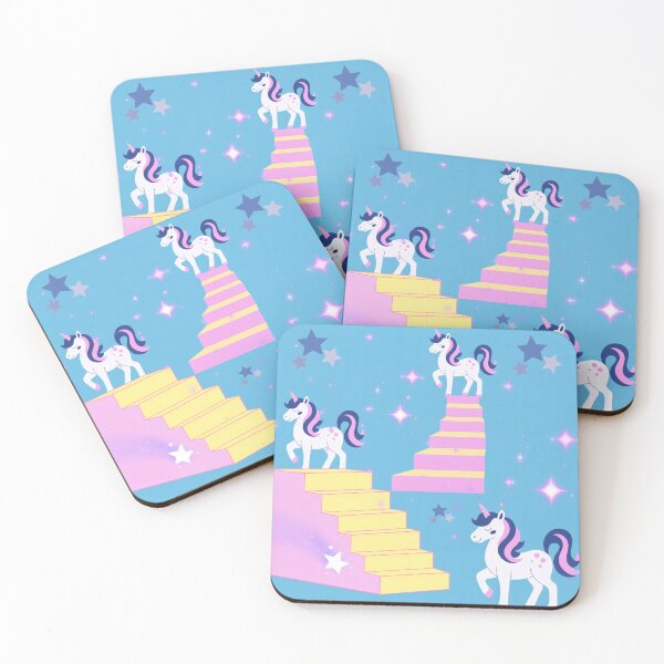 Item preview, Magical Kawaii Unicorns And Dreamy Stairs Pattern designed and sold by Azurart2.