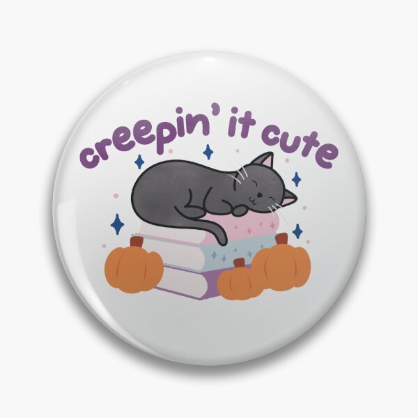 Item preview, Creepin It Cute Bookish Black Cat with Books and Pumpkins designed and sold by winterpumpkin.