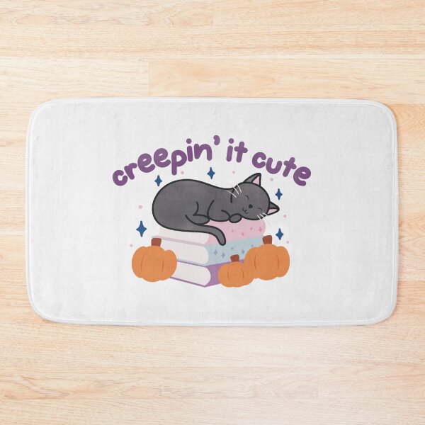 Item preview, Creepin It Cute Bookish Black Cat with Books and Pumpkins designed and sold by winterpumpkin.