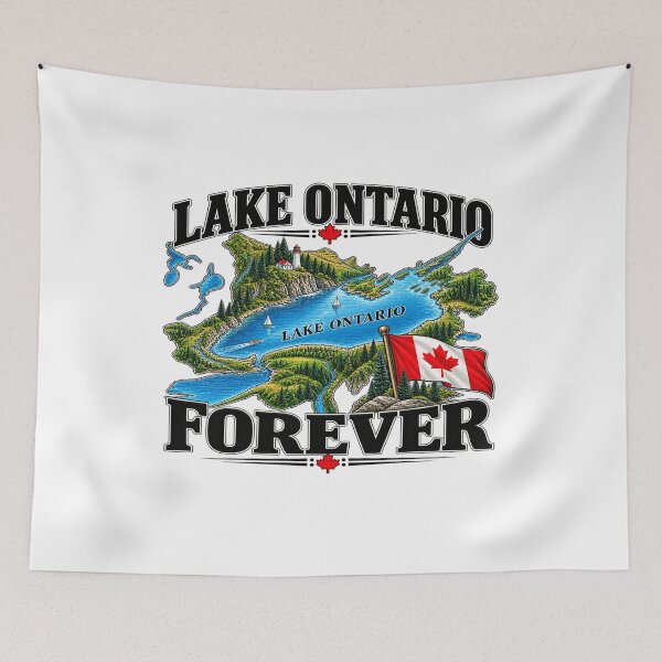 Item preview, Lake Ontario Forever Canada Great Lakes Map Canadian Pride Nature Lover designed and sold by 76Valeria.