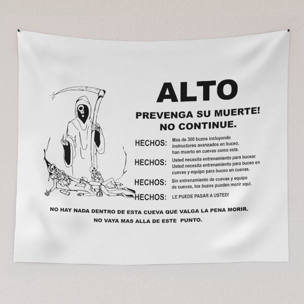 Item preview, Cave Diving Warning Sign 2 Ojos SPANISH designed and sold by veryarticulated.