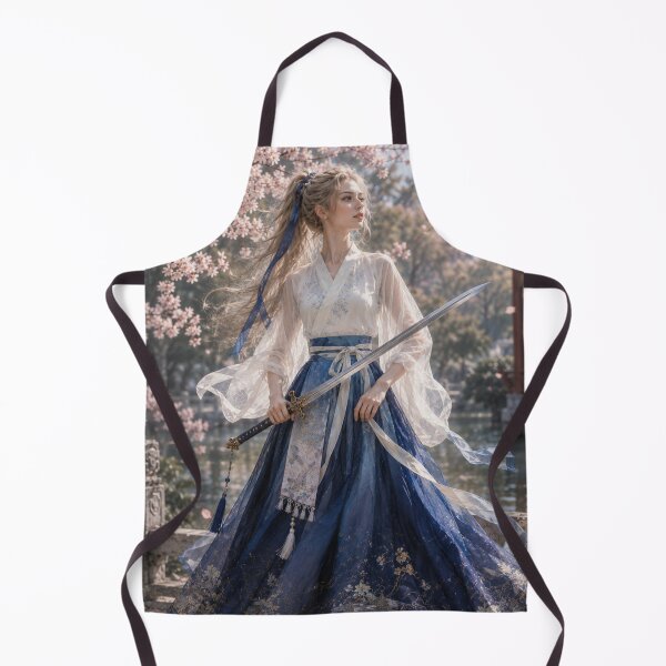 Item preview, Beautiful Watercolor Hanfu Swordswoman Chinese Warrior Art designed and sold by PastelPetalsCo.
