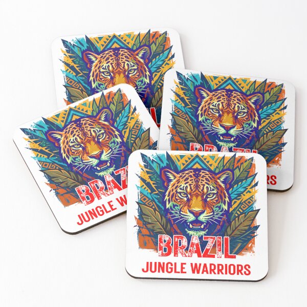 Item preview, Brazil Jungle Warriors - Fierce Amazon Jaguar Tribal Art designed and sold by rich-moda.