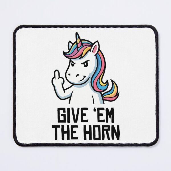 Item preview, Give Em The Horn Angry Unicorn Middle Finger designed and sold by Amir Faysal.