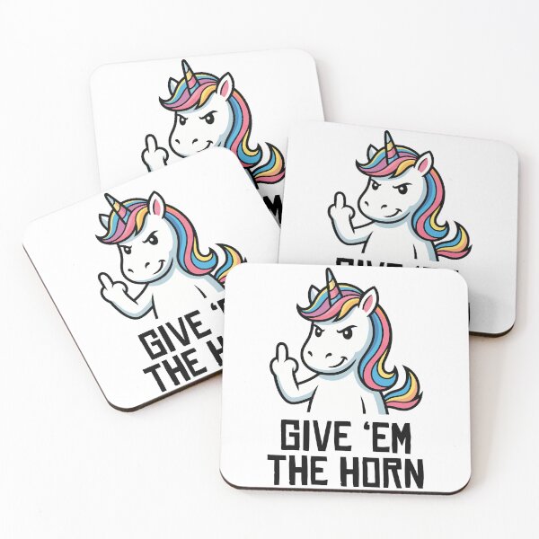 Item preview, Give Em The Horn Angry Unicorn Middle Finger designed and sold by Amir Faysal.