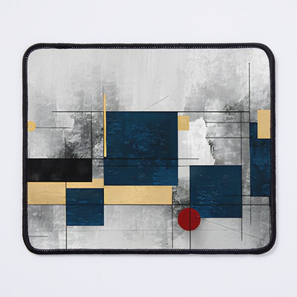 Item preview, Minimalist Royal Blue and Beige Geometric Bauhaus Abstract Wall Art designed and sold by LuxocaDesigns24.