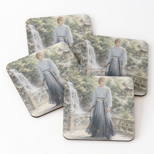 Item preview, Beautiful Watercolor Hanfu Swordsman Chinese Anime Art designed and sold by PastelPetalsCo.