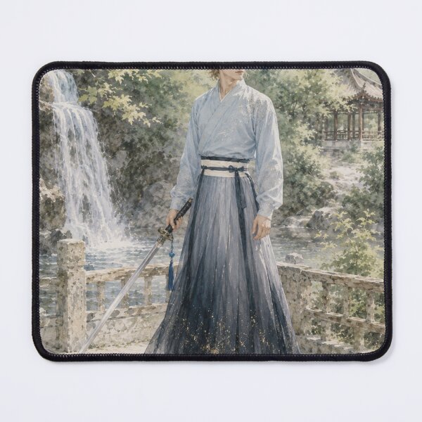 Item preview, Beautiful Watercolor Hanfu Swordsman Chinese Anime Art designed and sold by PastelPetalsCo.