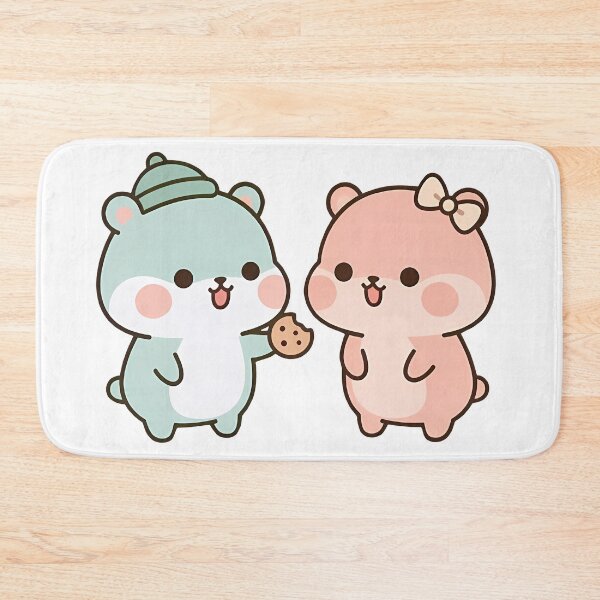 Item preview, Kawaii Cute Bears Sharing Cookie - Pastel Wholesome Couple designed and sold by Cuddly-Critters.