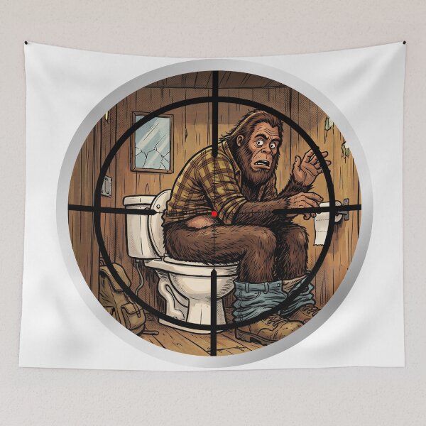Item preview, Funny Bigfoot Sighting - Sasquatch On The Toilet designed and sold by Spank My Yeti.