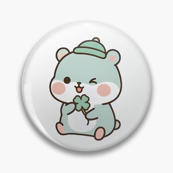 Item preview, Lucky Kawaii Bear Four Leaf Clover - Cute Good Luck Charm designed and sold by Cuddly-Critters.