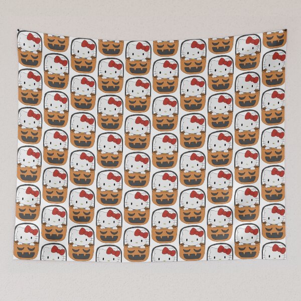 Item preview, Cute Sanrio Character Hello Kitty in Pumpkin Basket Halloween Kawaii Fall Illustration designed and sold by Iska-Designs.