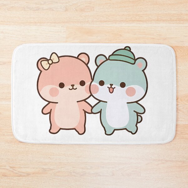 Item preview, Kawaii Pastel Bears Holding Hands - Cute Wholesome Couple designed and sold by Cuddly-Critters.