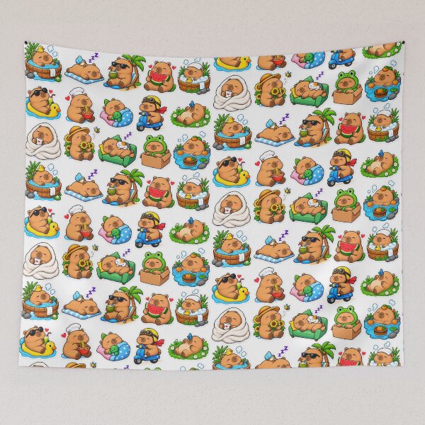 Item preview, Cute Lazy Capybaras designed and sold by raspeed.