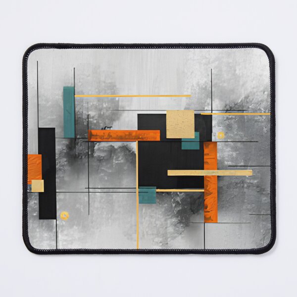 Item preview, Minimalist Turquoise and Orange Geometric Bauhaus Abstract Wall Art designed and sold by LuxocaDesigns24.