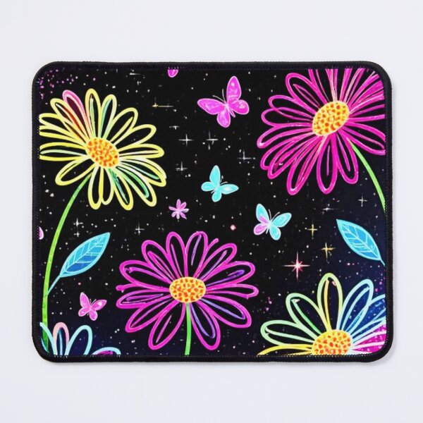 Item preview, Neon Glow Aesthetic Cosmic Flowers and Butterflies designed and sold by INKRebelGraphic.