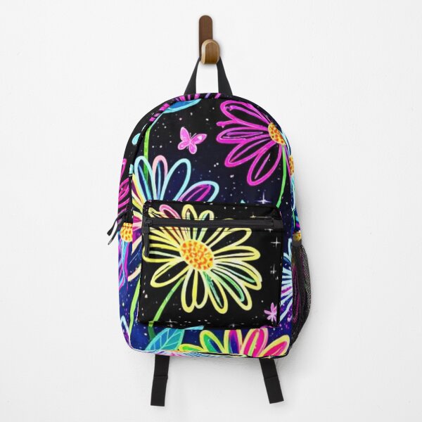 Artikelvorschau, Neonfarbene Ästhetik, kosmische Blumen und Schmetterlinge entworfen und verkauft von INKRebelGraphic.