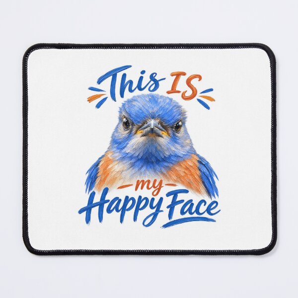 Item preview, This is my happy face! Grouchy bluebird designed and sold by Tara's Nature Shop.