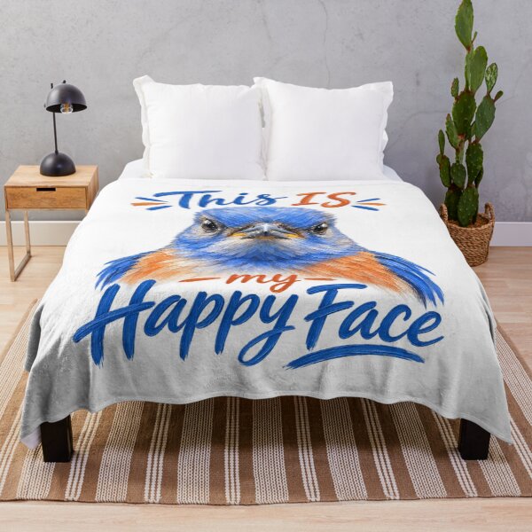 Item preview, This is my happy face! Grouchy bluebird designed and sold by Tara's Nature Shop.