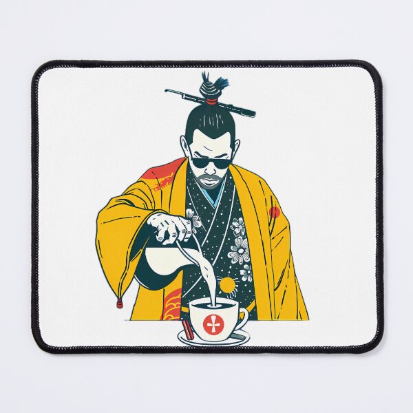 Item preview, Japanese Samurai Barista Pouring Coffee designed and sold by Structure-Blue.