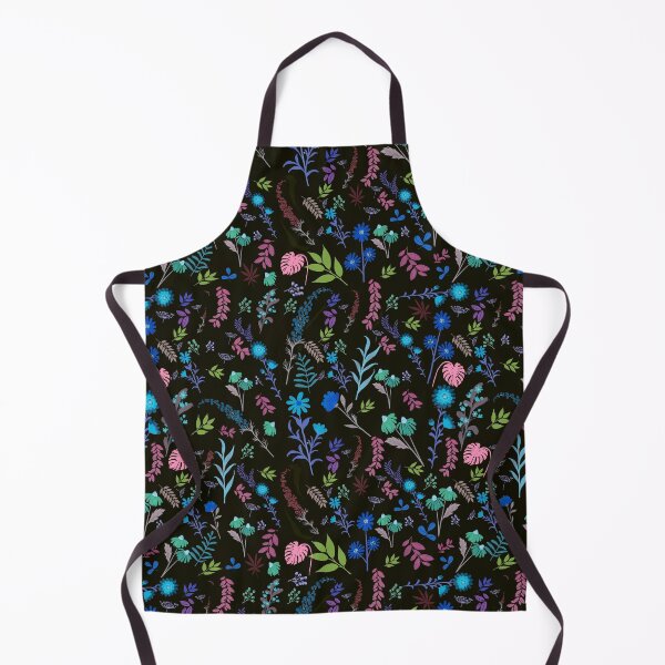 Item preview, Neon Flowers and Leaves on Black Background designed and sold by CreArtation.