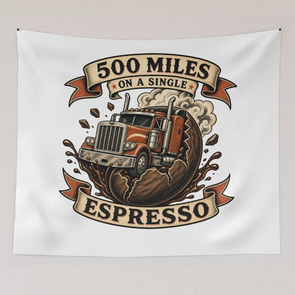 Item preview, Diesel And Coffee Trucker Highway Burnout Meme designed and sold by BestCoolStuff.