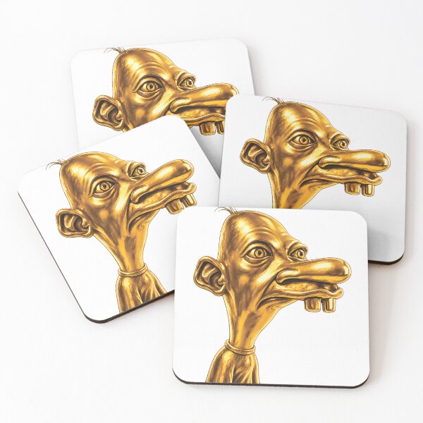 Item preview, golden goblin head surreal fantasy character portrait designed and sold by otaku.edwardj.