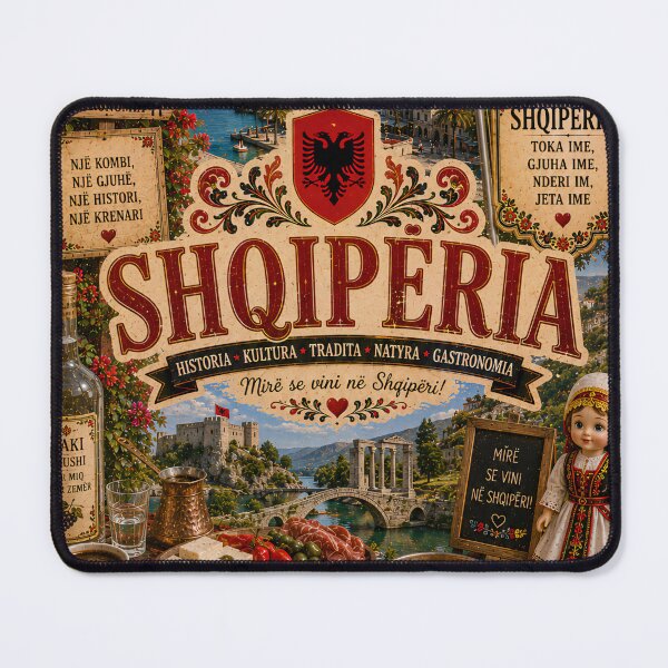 Item preview, Albania Travel Poster | Tirana Riviera Rozafa Castle Raki & Folk Art designed and sold by alexcorporation.