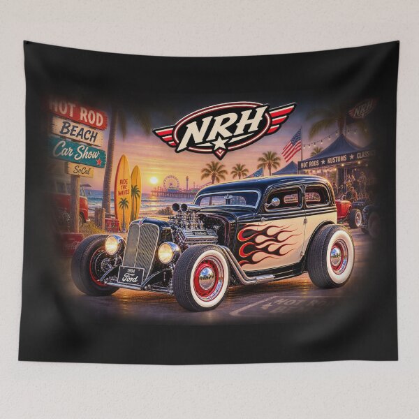 Item preview, Vintage 1936 Hot Rod Beach Garage designed and sold by Normandy Road Heritage™ - Vintage Garage Art.