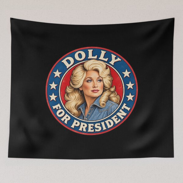 Aperçu de l'œuvre T-shirt vintage Dolly for President créée et vendue par RedaSouq.