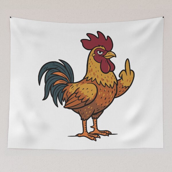 Item preview, Funny Angry Rooster Middle Finger designed and sold by Amir Faysal.