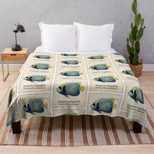 Item preview, Emperor Angelfish Vintage Marine Atlas Illustration designed and sold by KenworksDigital.