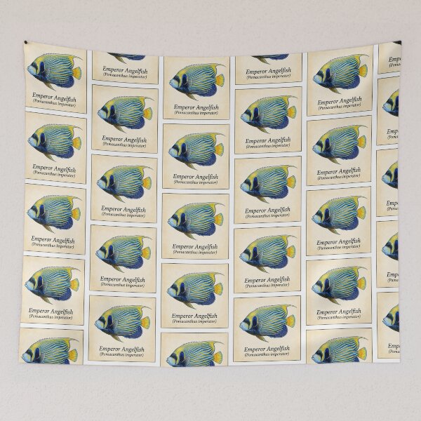 Item preview, Emperor Angelfish Vintage Marine Atlas Illustration designed and sold by KenworksDigital.
