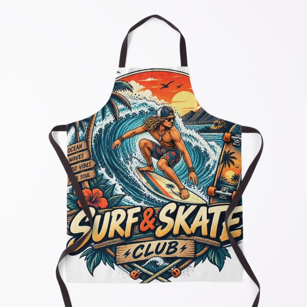 Item preview, Surf & Skate Club Vintage Retro Wave Surfing Design designed and sold by droidtech.
