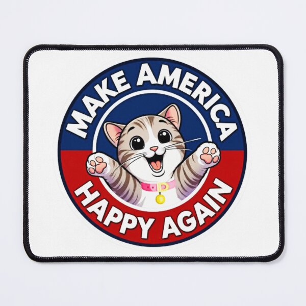 Item preview, Make America Happy Again" Funny Cute Tabby Cat Political Parody designed and sold by INKRebelGraphic.