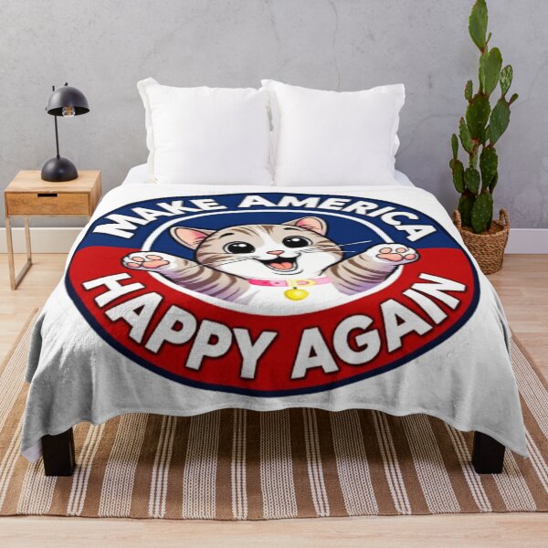 Item preview, Make America Happy Again" Funny Cute Tabby Cat Political Parody designed and sold by INKRebelGraphic.
