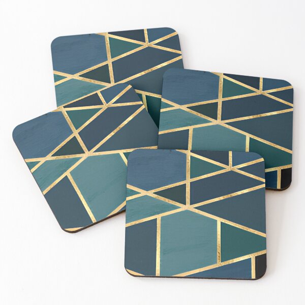 Item preview, Blue Geometric Mosaic Lines Abstract Modern Wall Art designed and sold by LuxocaDesigns24.