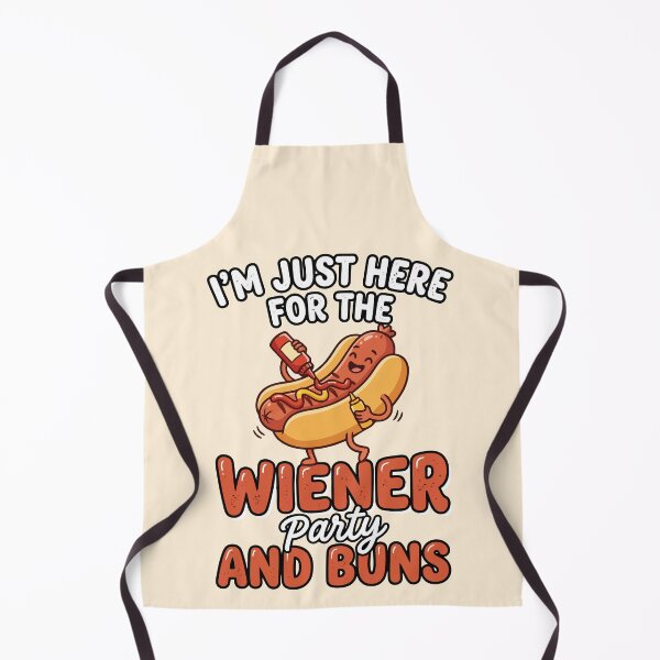 Item preview, Just Here For The Wiener Party And Buns Funny BBQ Hot Dog designed and sold by Amir Faysal.