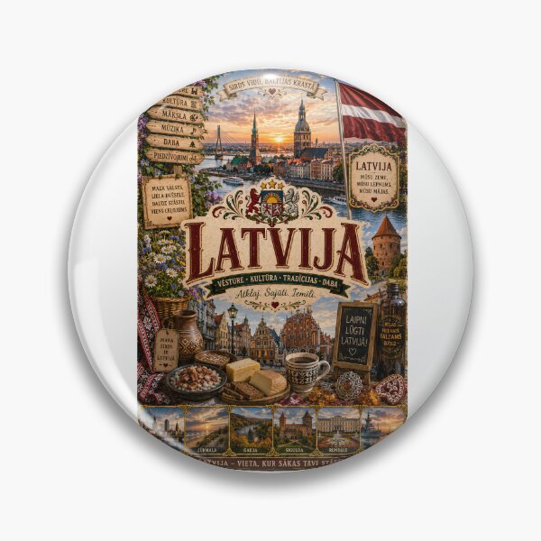 Item preview, Latvia Travel Poster | Riga Scenic Old Town & Baltic Coast Heritage Art designed and sold by alexcorporation.