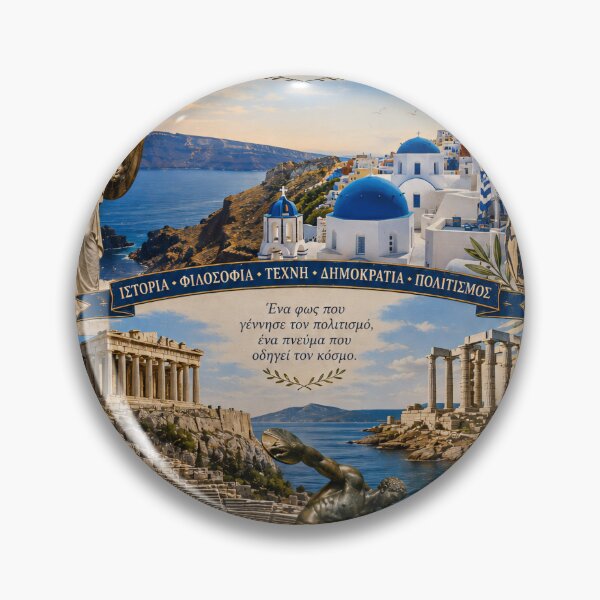 Item preview, Greece Travel Poster | Athens Acropolis Santorini Ancient History & Folk Art designed and sold by alexcorporation.