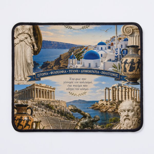 Item preview, Greece Travel Poster | Athens Acropolis Santorini Ancient History & Folk Art designed and sold by alexcorporation.