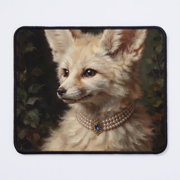 Item preview, Royal Fennec Fox Sapphire Pearl Necklace designed and sold by Real Beast Art.