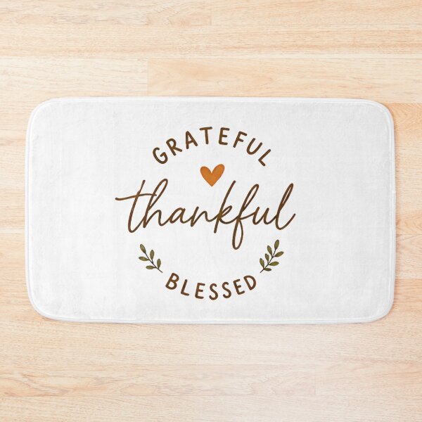 Item preview, Grateful Thankful Blessed Circle Design with Heart and Leaves designed and sold by poppet103.