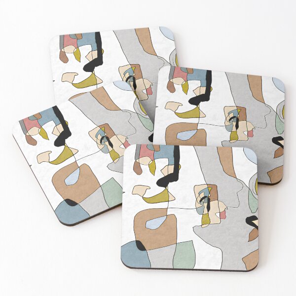 Item preview, Minimalist Continuous Line Art Abstract Pastel Shapes Wall Art designed and sold by LuxocaDesigns24.